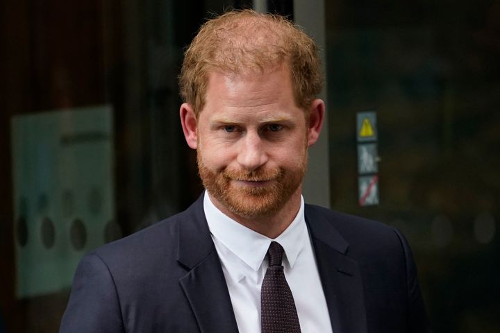 Prince Harry leaving the High Court after his first day of giving testimony in June 2023