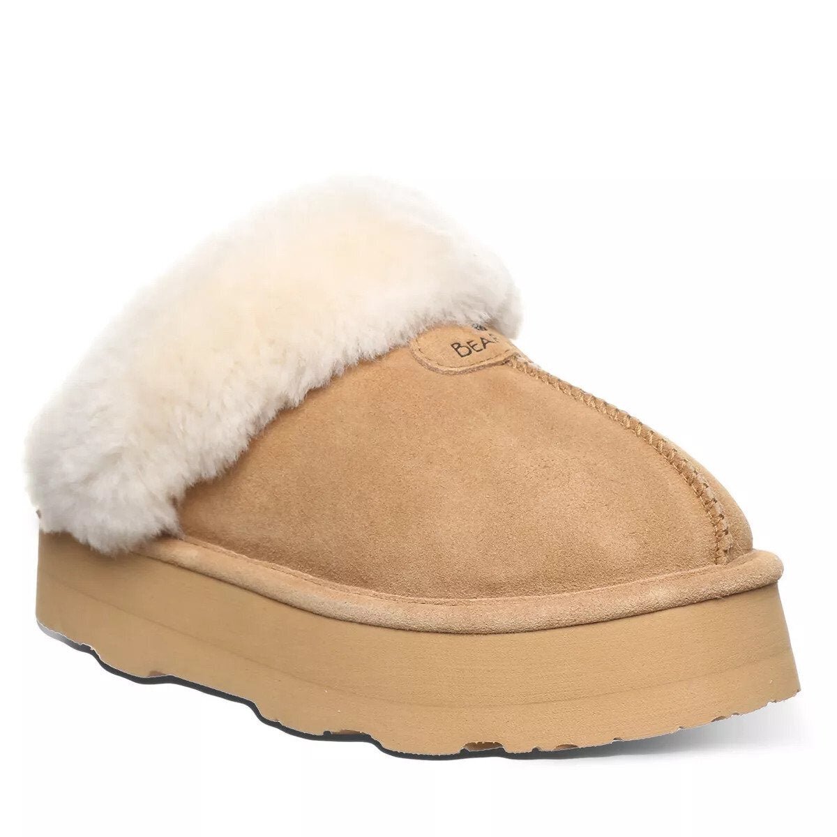 Winter Solid Color Faux Fur Slippers Open Toe Cozy Warm Flat - Temu