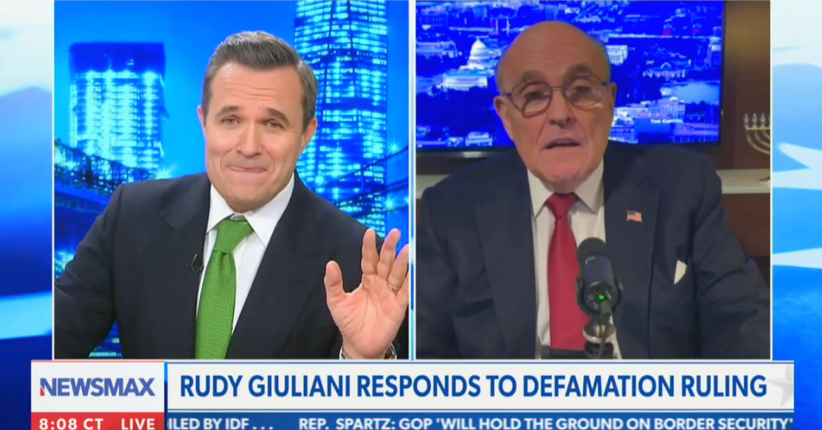 NextImg:Rudy Giuliani Hits Newsmax Host With A Wild Defamation Case Ask On Live TV