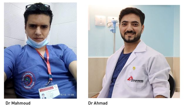 命を落とした、MSFのマフムード・アブ・ヌジャイラ医師（左）とアフマド・アル・サハール医師