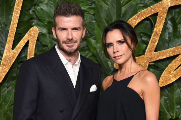 David Beckham and Victoria Beckham arrive at The Fashion Awards 2018