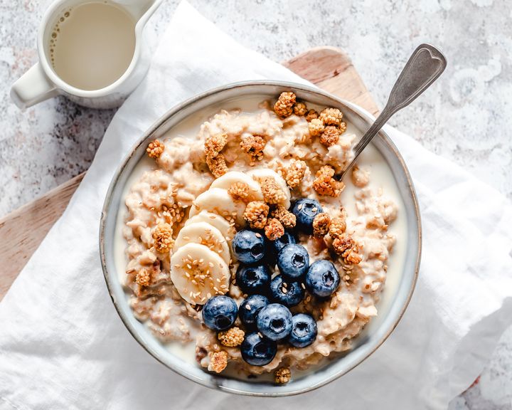 Whether you like your oats cooked or soaked in overnight oats, they're a good source of whole grains.