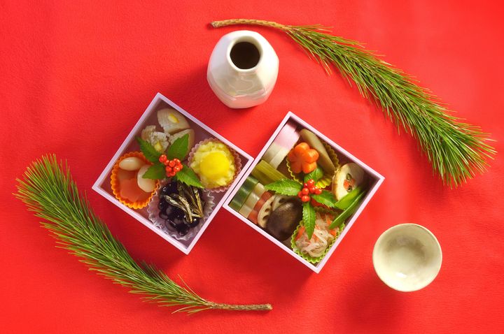 Osechi Box & Sake for A New Year Days/Studio Shot/Home-made