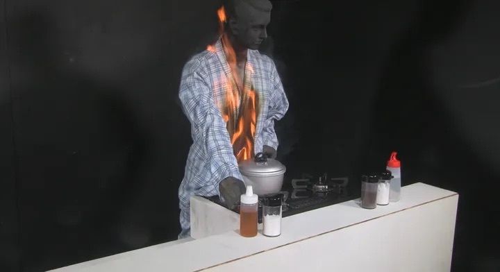着衣着火の実験で