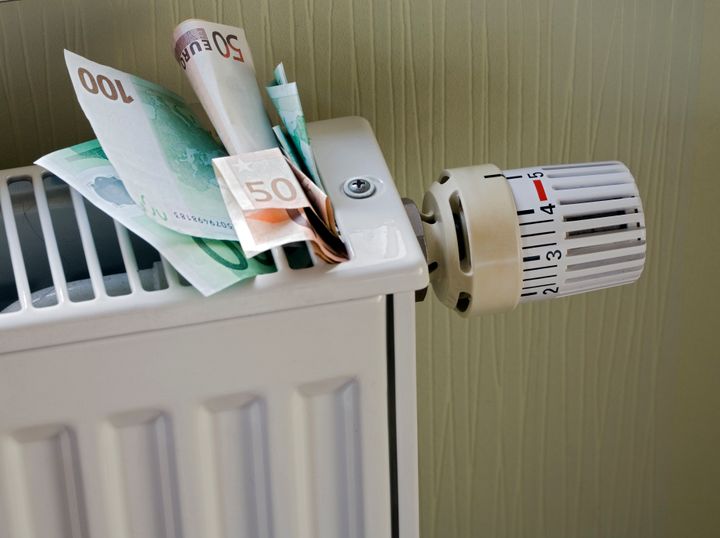 "radiator with Euro bank notes,"