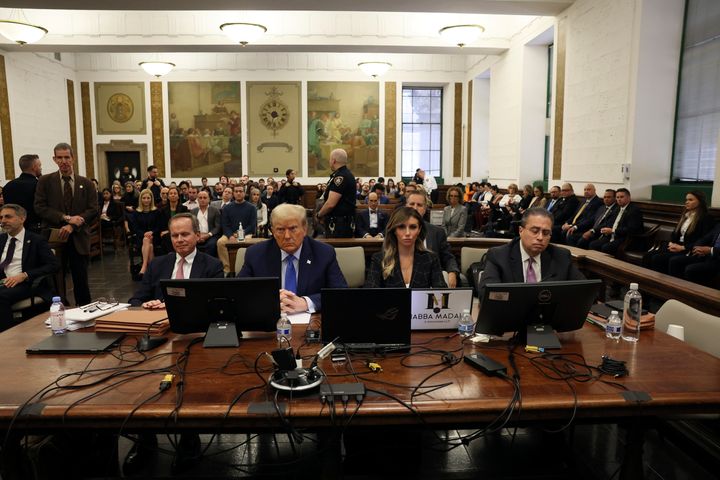 The social media post circulated by former President Donald Trump suggested that a court reporter, who was pictured attending Trump's court hearing in New York last month, was the judge's son and “financially benefiting” from Trump’s trial.