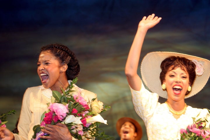 The Broadway cast curtain call of "The Color Purple" on Dec. 1 in New York.