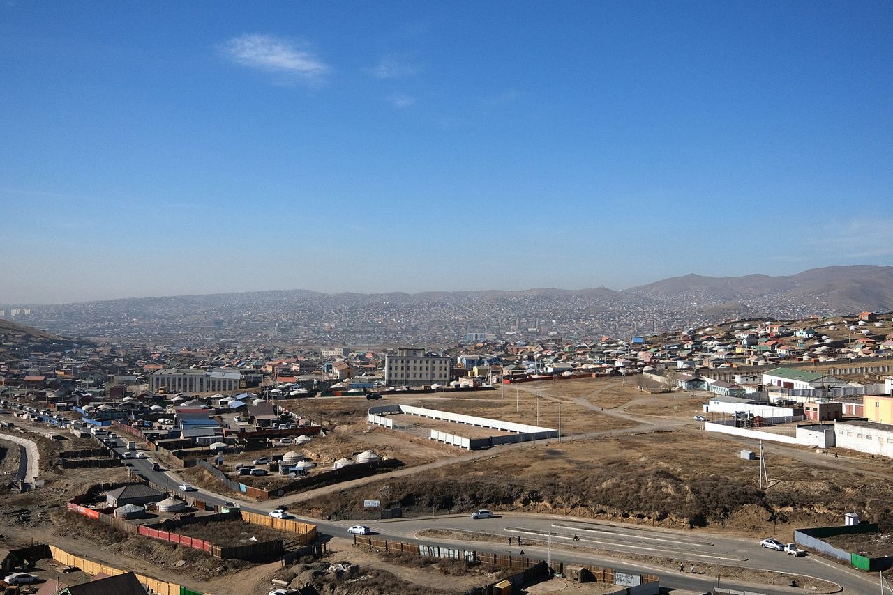 The view in October from a hill in northern Ulaanbaatar overlooking one of the city's many ger (yurt) districts.
