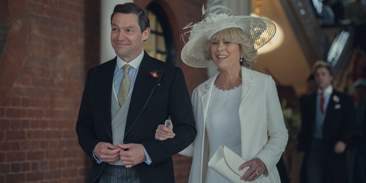 Dominic West and Olivia Williams in character as Charles and Camilla in The Crown