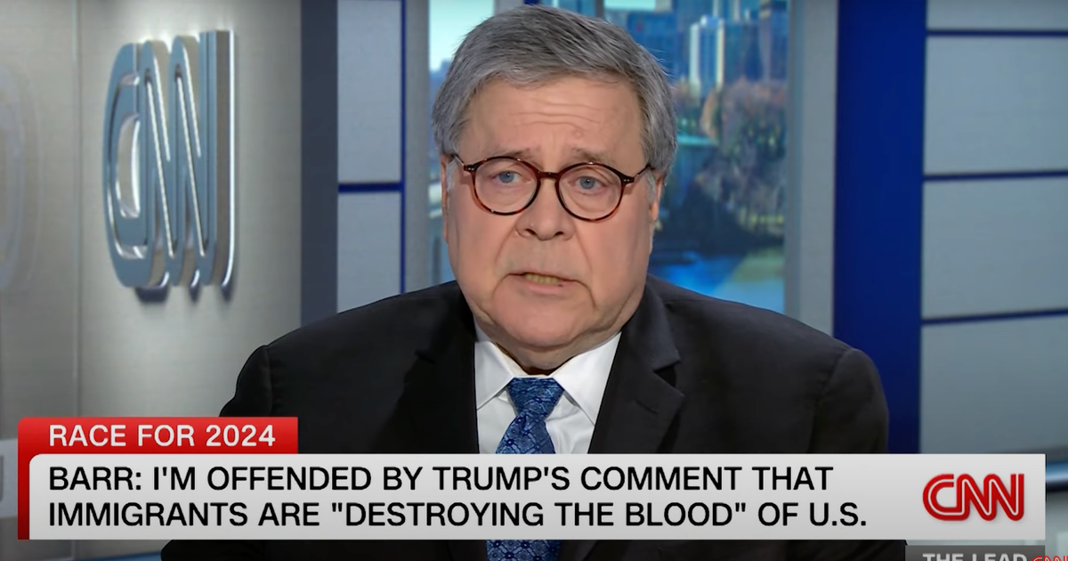 NextImg:Bill Barr Slams Trump's 'Foul' Language On Immigrants: 'Racist Overtones'