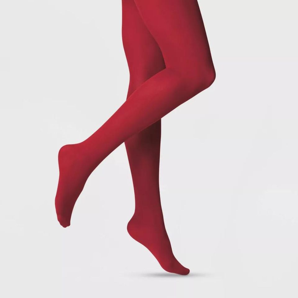 a Day Womens 50 Denier Opaque Tights Red Size Small Medium