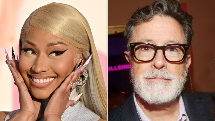 Nicki Minaj and Stephen Colbert