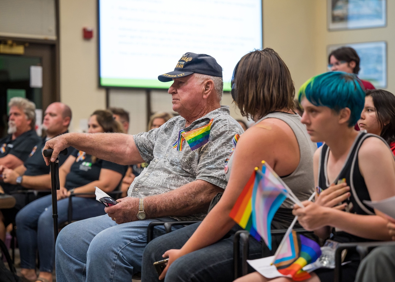 Rex Carpenter, a Rocklin resident with a granddaughter in middle school, kicked off the hours-long public comment period at the Rocklin Unified School District board meeting.