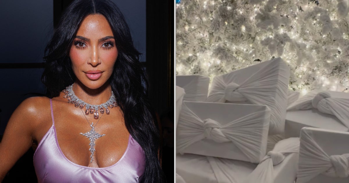 NextImg:Kim Kardashian Shows Off Her Presents Wrapped In Skims