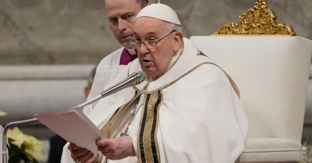 Pope Says 'Our Hearts Are In Bethlehem' As He Presides Over The Christmas Eve Mass
