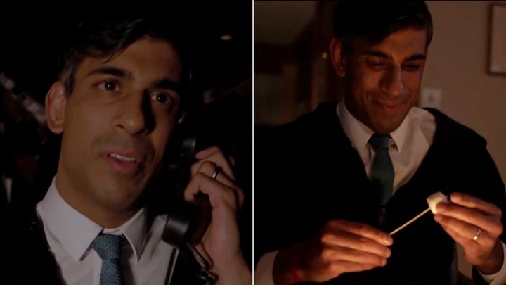 Rishi Sunak appeared in a video all on his own for Christmas Day