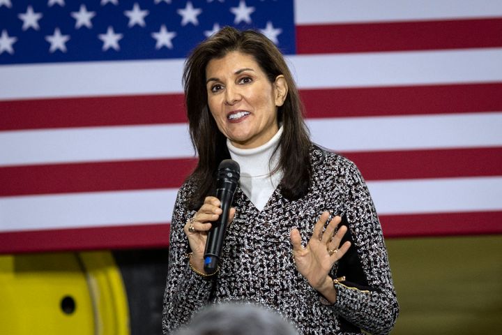 Nikki Haley speaks during a Town Hall event in Agency, Iowa, on Dec. 19.
