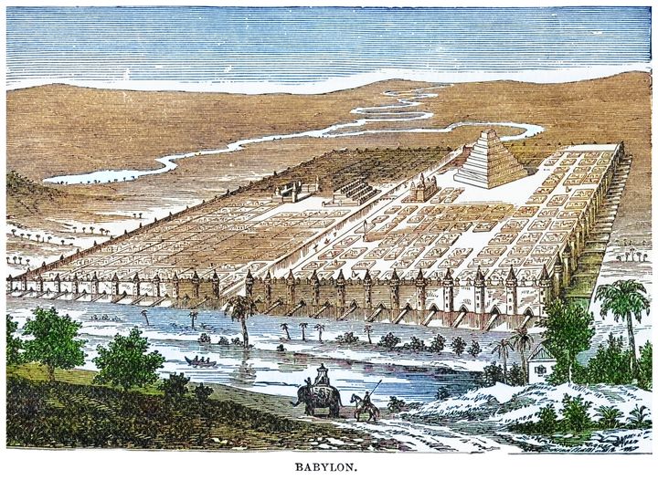 Illustration of Babylon, the ancient city on the lower Euphrates river