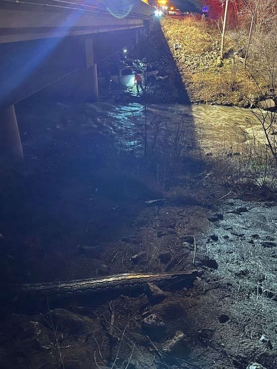 A man stuck in a wrecked truck in an Indiana creek for several days was rescued after he was found by two fishermen.