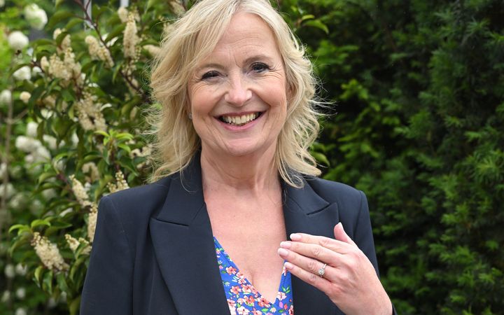 Carol Kirkwood pictured after her engagement last year