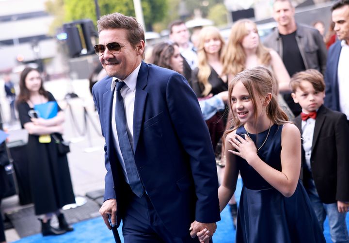 Jeremy Renner (left) says daughter Ava has been vital in his recovery from a snowplow accident last year.