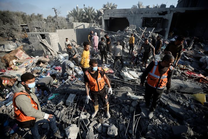 Βομβαρδισμένο τοπίιο στην Χαν Γιουνίς, Λωρίδα της Γάζας-31 Δεκεμβρίου 2023