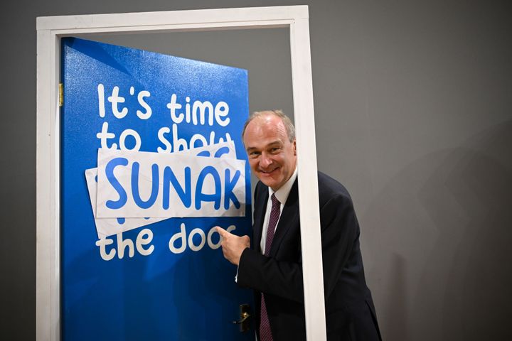 Ed Davey poses with a door prop, one of many campaign stunts held by the Lib Dems in recent years.