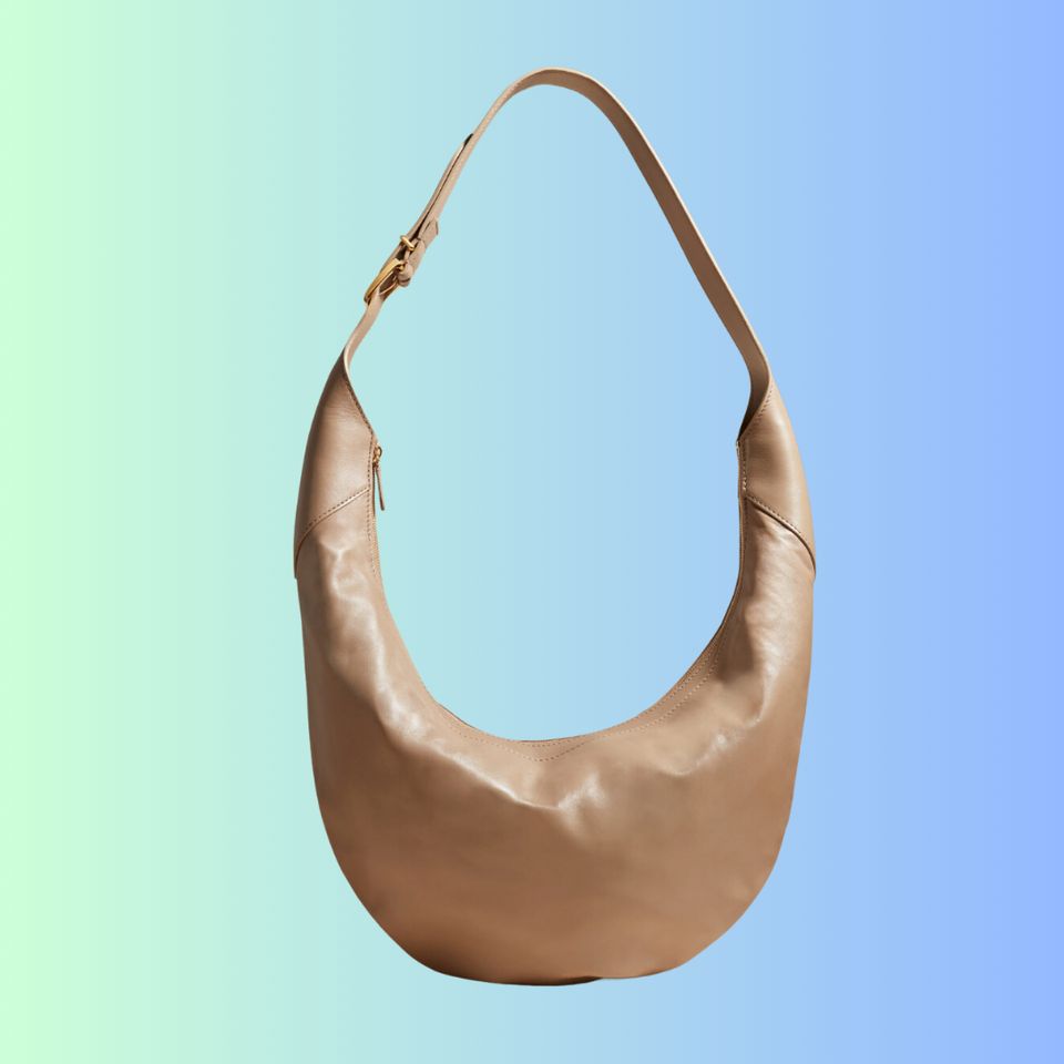 Italian Leather Convertible Crescent Shoulder Bag