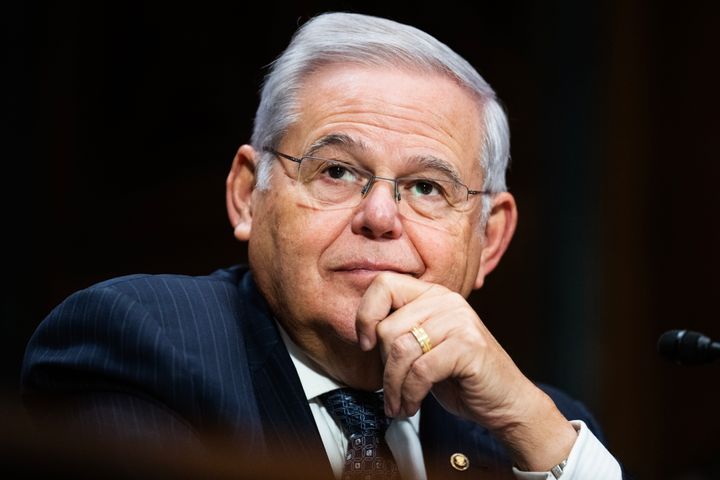 Sen. Bob Menendez, D-N.J., is seen after introducing Edward Sunyol Kiel, nominee to be U.S. District judge for the District of New Jersey, during a Senate Judiciary Committee hearing on judicial nominations in Dirksen Building on Wednesday, November 1, 2023. (Tom Williams/CQ-Roll Call, Inc via Getty Images)