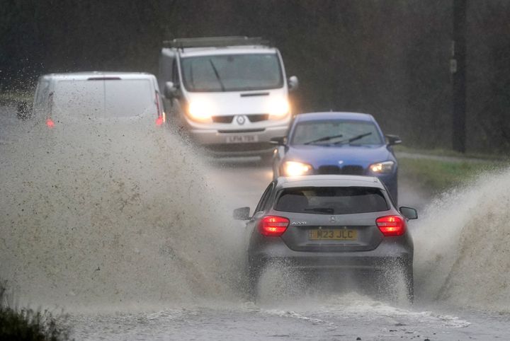 Drivers face difficult driving conditions near Folkestone in Kent. 