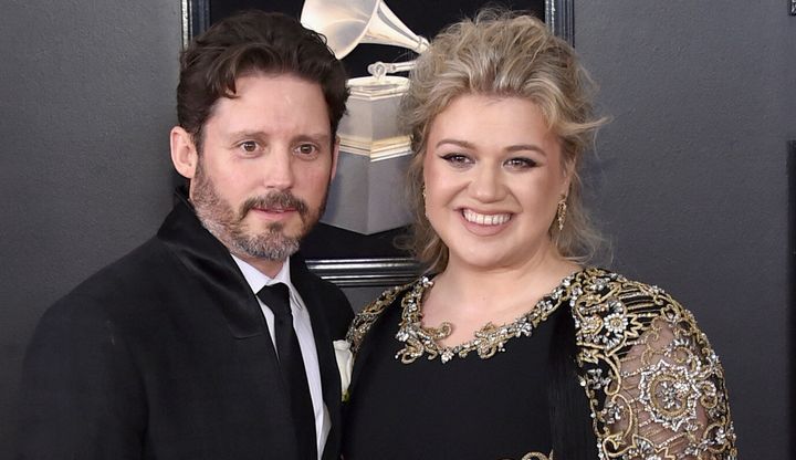 Brandon Blackstock and Kelly Clarkson at the 2018 Grammys