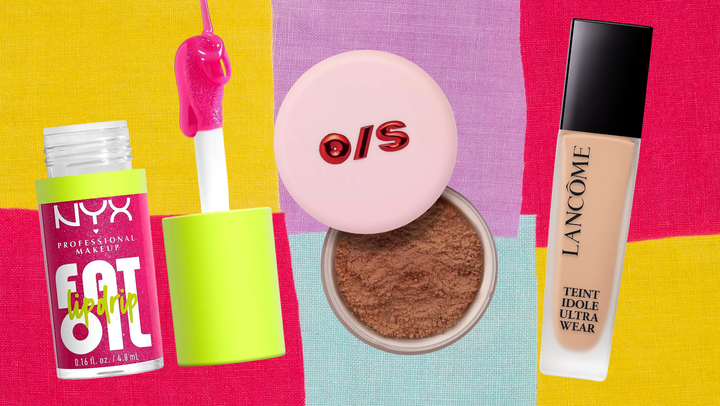 A One/Size blurring setting powder, a moisturizing tinted lip oil and Lancôme’s Teint Idole foundation