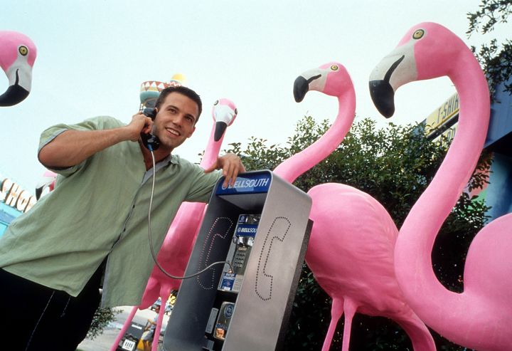Ben Affleck talks on a pay phone, something Gen Z is confused by.