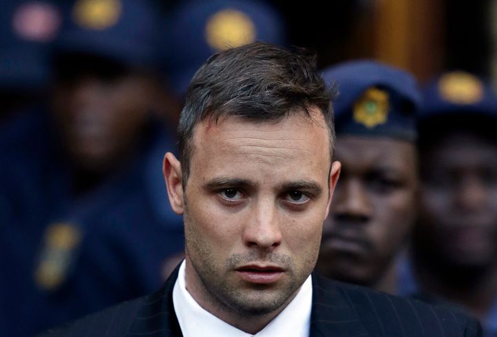 Oscar Pistorius leaves the High Court in Pretoria, South Africa, on June 15, 2016, after his sentencing proceedings. 