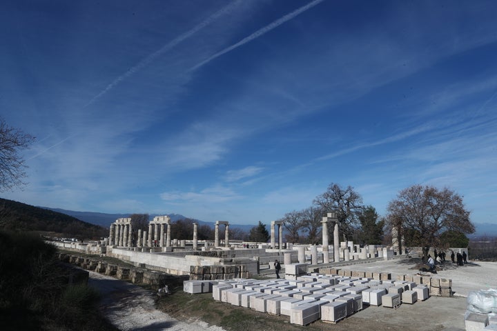 Εντυπωσιακή εικόνα που «κλείνει» ένα μεγάλο μέρος των χώρων του αναστηλωμένου ανακτόρου