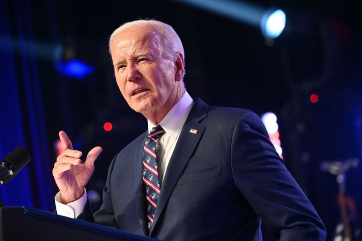 President Joe Biden speaks Friday at Montgomery County Community College in Blue Bell, Pennsylvania, about the Jan. 6, 2021, assault on the U.S. Capitol by supporters of Donald Trump who sought to block Biden from taking office.