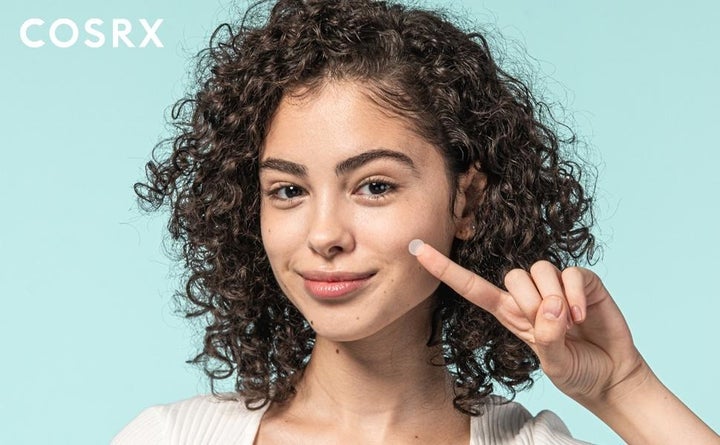The Cosrx hydrocolloid pimple patches are transparent to blend in with skin.