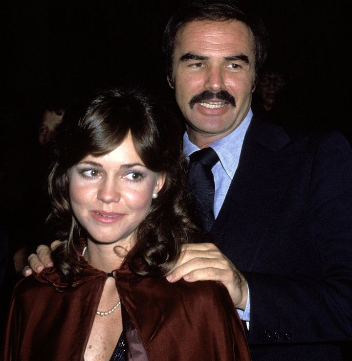 Sally Field (left) and Burt Reynolds are pictured in 1977.
