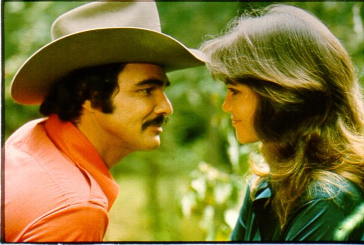 Reynolds and Field are shown in the film "Smokey and the Bandit."