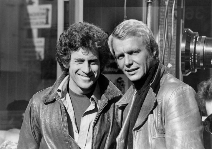 Paul Michael Glaser, left, and David Soul in a promotional photo for 'Starsky & Hutch' in 1976.