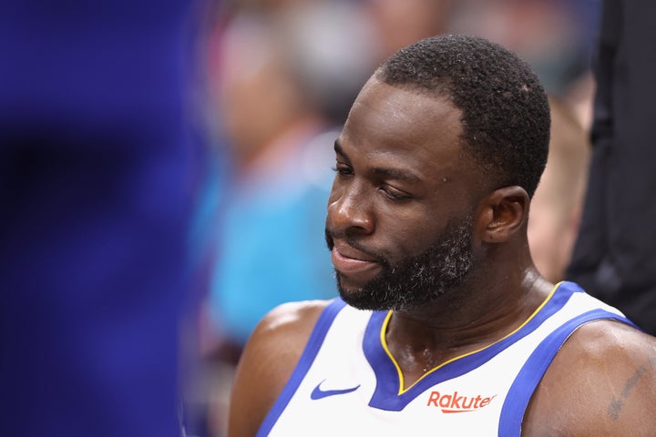 PHOENIX, ARIZONA - DECEMBER 12: Draymond Green #23 of the Golden State Warriors reacts after being ejected for a flagrant foul during the second half of the NBA game against the Phoenix Suns at Footprint Center on December 12, 2023 in Phoenix, Arizona. The Suns defeated the Warriors 119-116. NOTE TO USER: User expressly acknowledges and agrees that, by downloading and or using this photograph, User is consenting to the terms and conditions of the Getty Images License Agreement. (Photo by Christian Petersen/Getty Images)