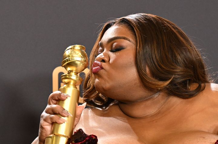 Da'Vine Joy Randolph was the first winner of the evening, taking home the award for Best Performance by a Female Actor in a Supporting Role in any Motion Picture for "The Holdovers."