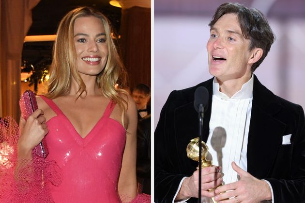 Margot Robbie and Cillian Murphy at the 2024 Golden Globes