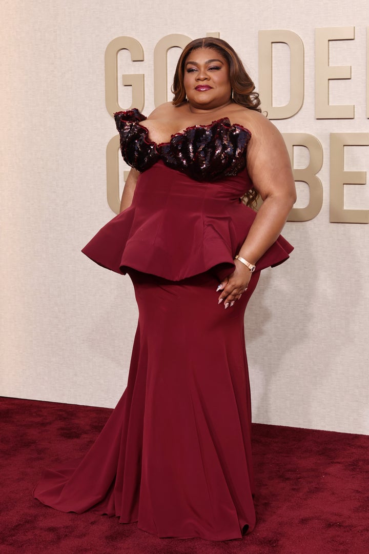 Da'Vine Joy Randolph walking the red carpet at the 2024 Golden Globes