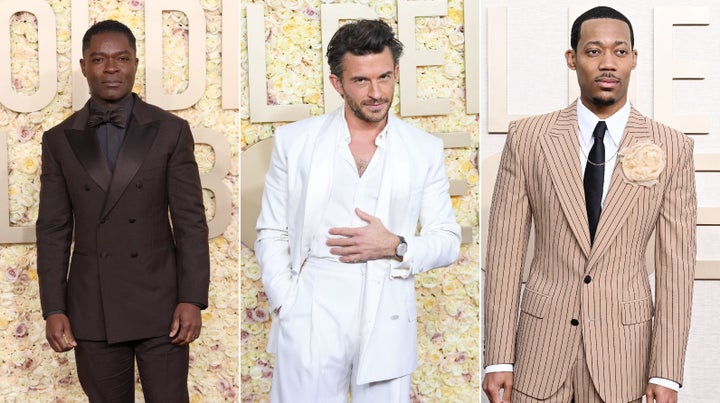 David Oyelowo, Jonathan Bailey and Tyler James Williams at the 2024 Golden Globes