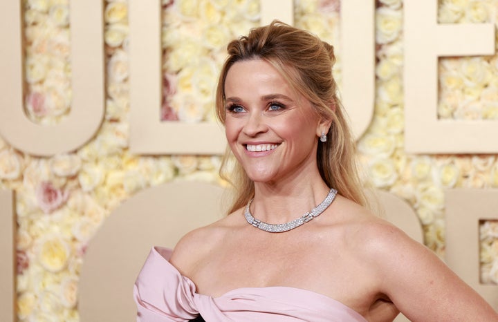 US actress Reese Witherspoon arrives for the 81st annual Golden Globe Awards at The Beverly Hilton hotel in Beverly Hills, California, on January 7, 2024. (Photo by Michael TRAN / AFP) (Photo by MICHAEL TRAN/AFP via Getty Images)