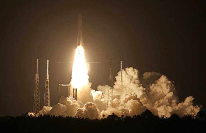 The brand new rocket, United Launch Alliance's (ULA) Vulcan Centaur, lifts off from Space Launch Complex 41d at Cape Canaveral Space Force Station in Cape Canaveral, Florida, on January 8, 2024.