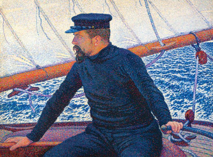 Théo Van Rysselberghe (1862-1926), Ο Paul Signac στο τιμόνι του Olympia, 1896. Λάδι σε καμβά | 93 × 114 εκ.