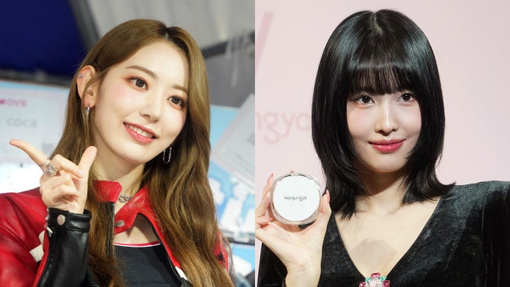 LE SSERAFIMの宮脇咲良さん(左)とTWICEのモモさん