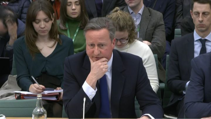 Foreign Secretary Lord David Cameron speaking at the Foreign Affairs Committee